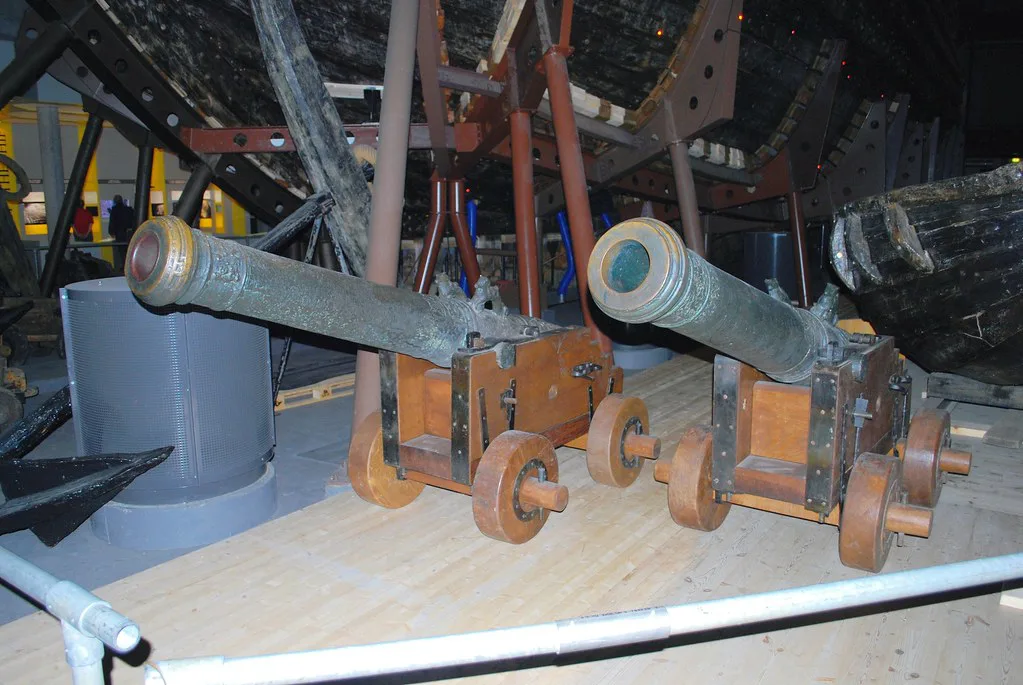 Cannons beside the Vasa, Vasa Museum.