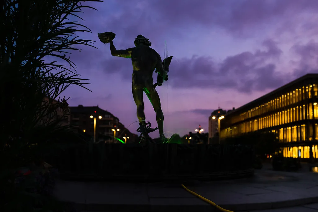 Avenyn at dusk, Gothenburg.