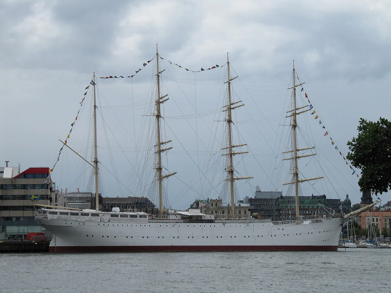 Barken Viking seen from the water, Gothenburg.