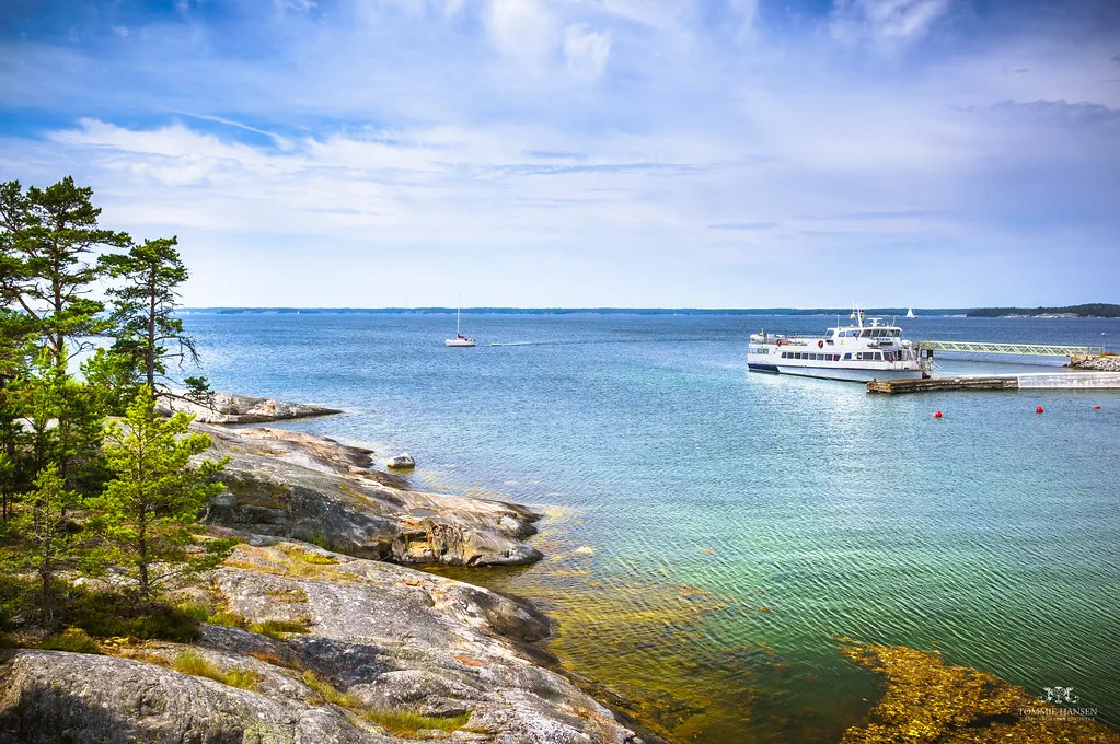 A ferry at Fjärdlång in the Stockholm archipelago.