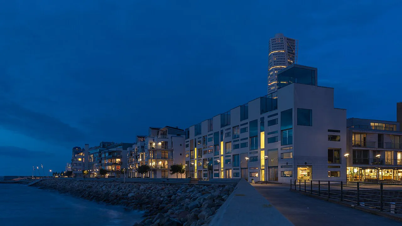 Västra Hamnen at night, Malmö.