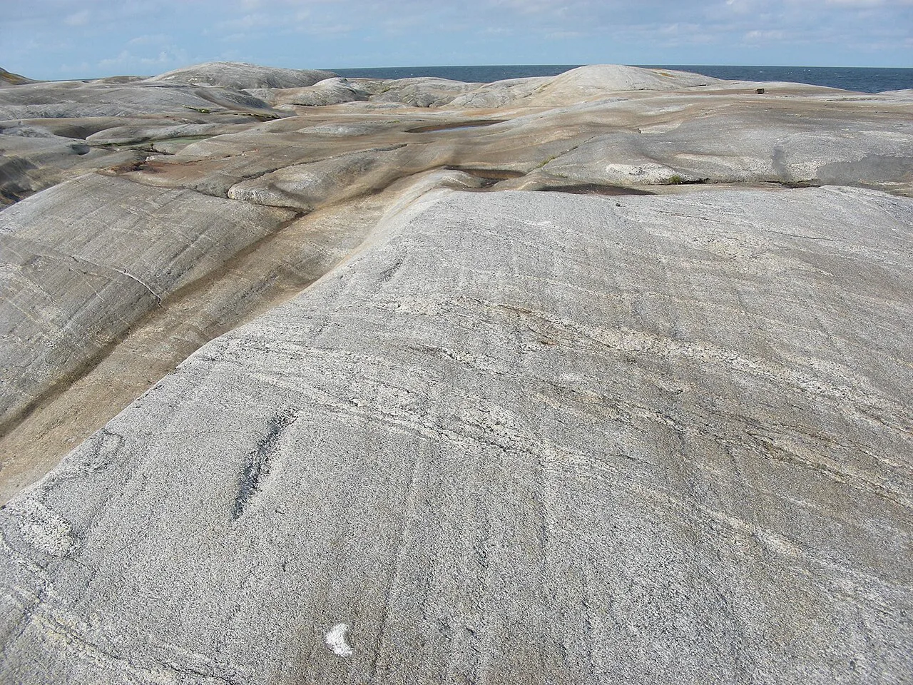 Glacial striae on the rocks of Kosterhavet National Park, Bohuslän.