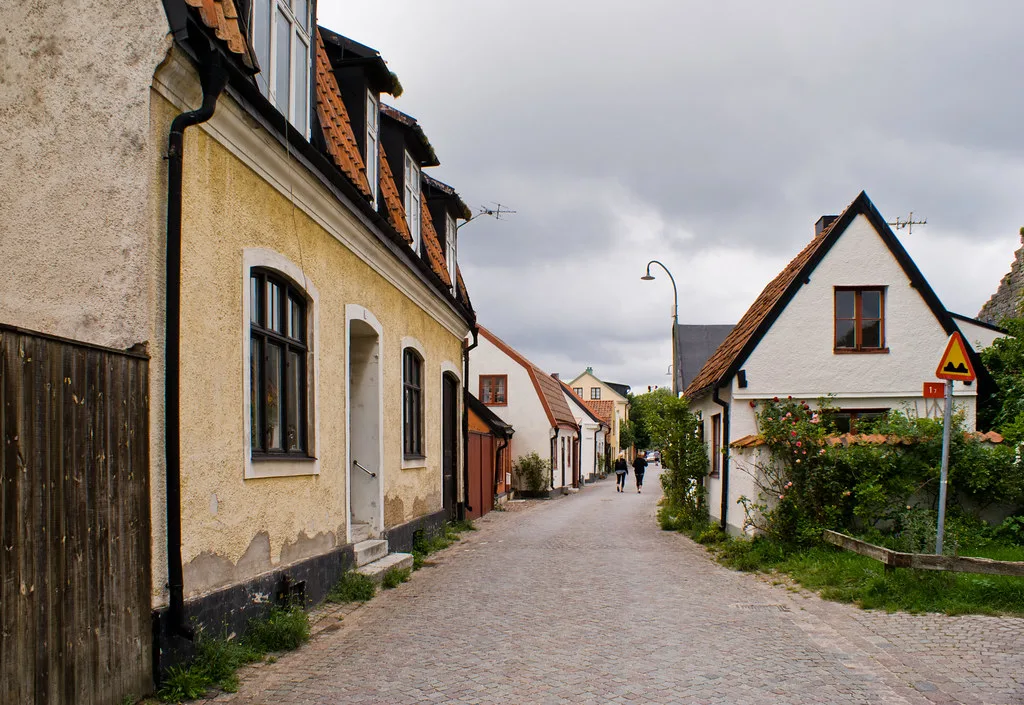 A cobbled street in Visby.