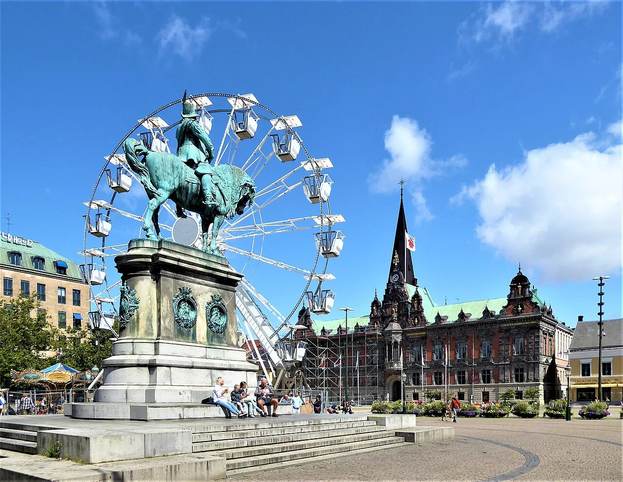 Stortorget and its equestrian statue, Malmö.