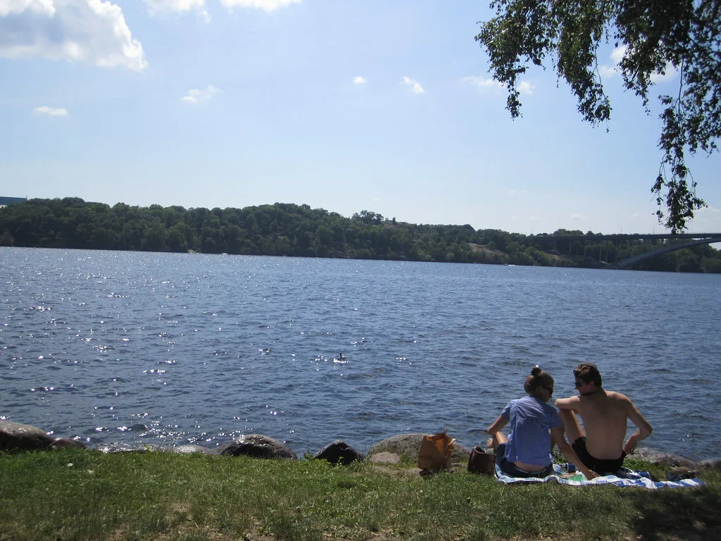 A summer lakeside in Sweden.