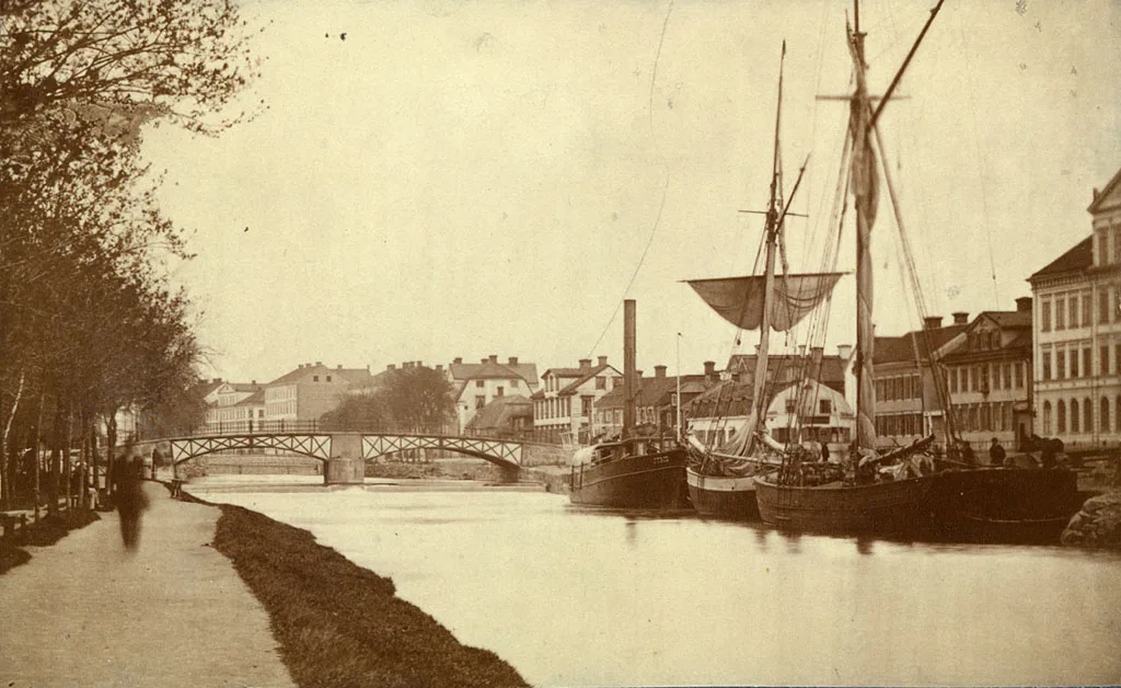 The Fyris river in Uppsala in the 1860s.