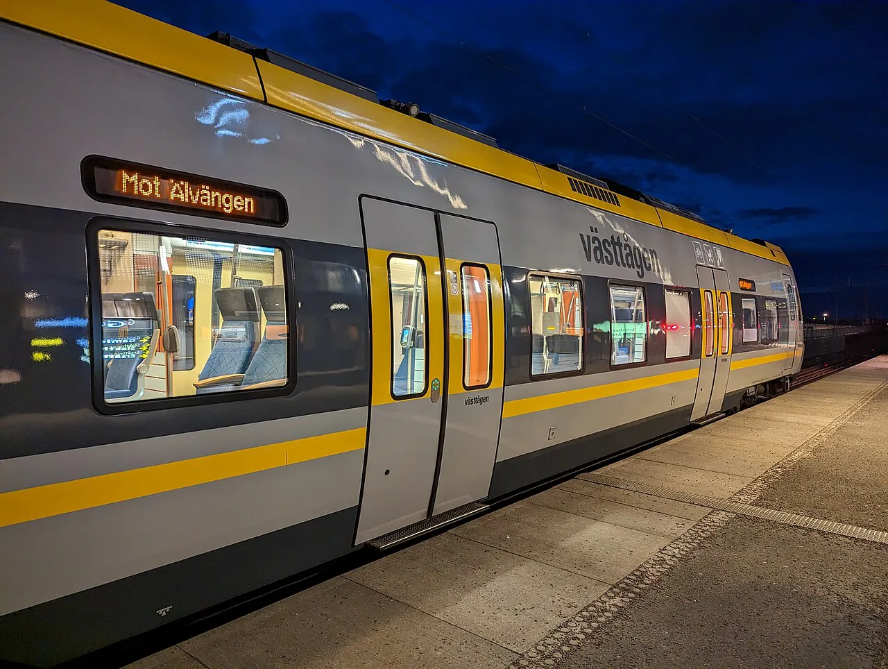 A Västtåg train at Gamlestaden, Gothenburg.