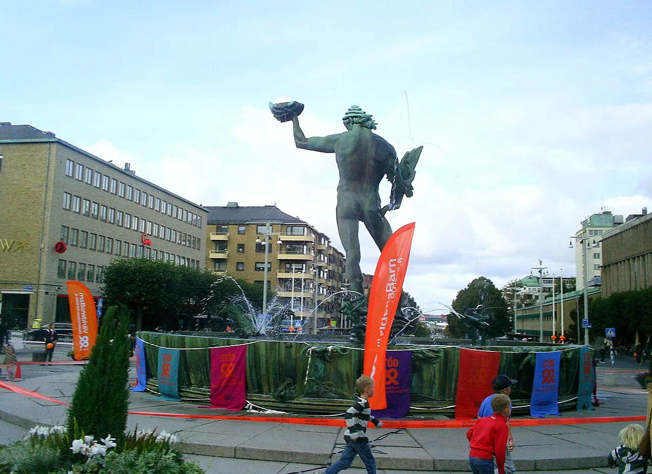The Poseidon statue on Götaplatsen, Gothenburg.