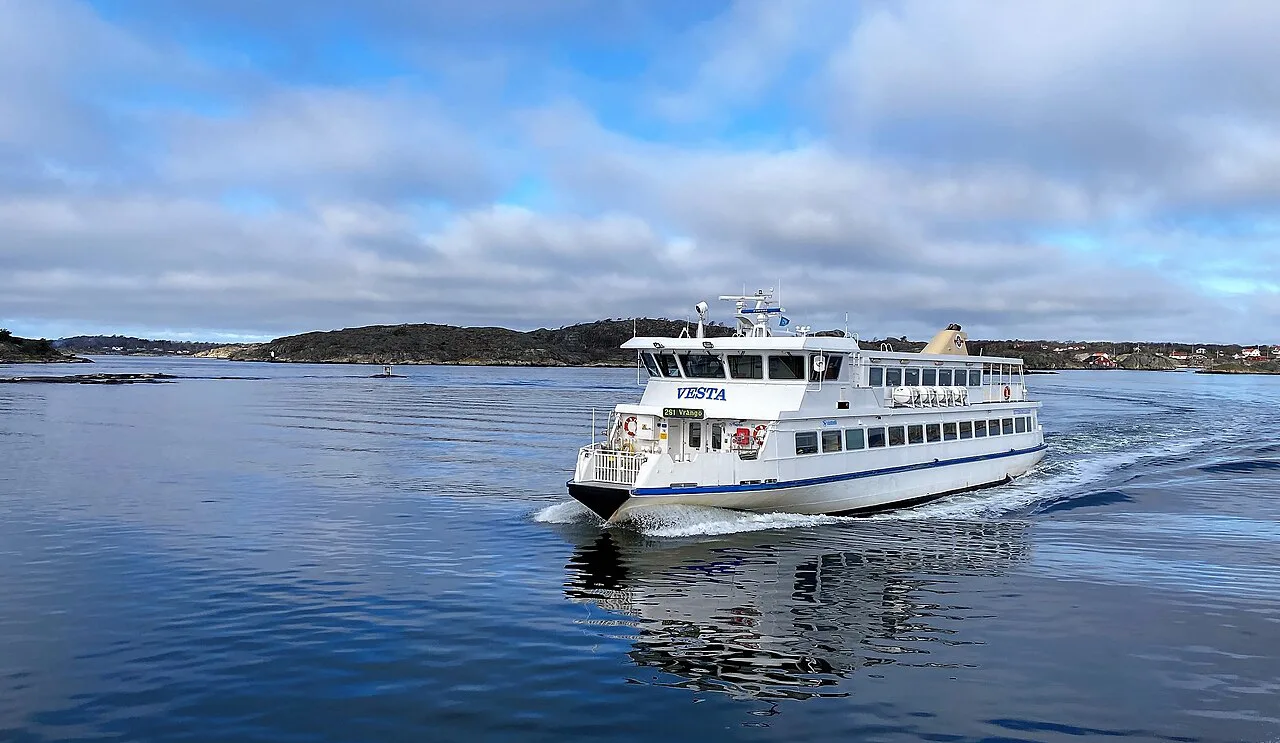 A passenger ferry in the Gothenburg archipelago.