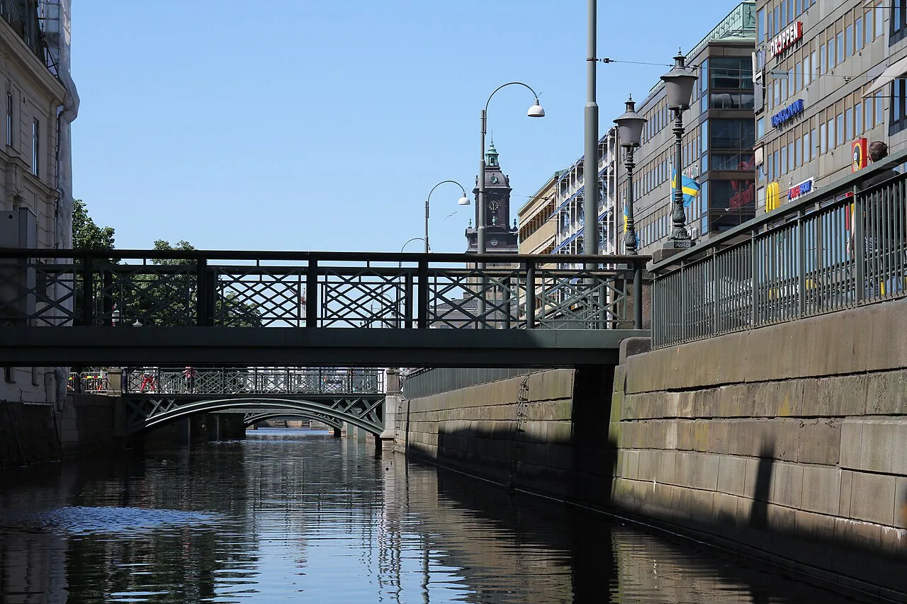 A canal bridge in Nordstaden, Gothenburg.