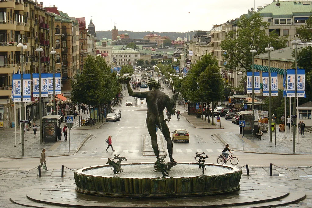 Götaplatsen and the Poseidon fountain, Gothenburg.