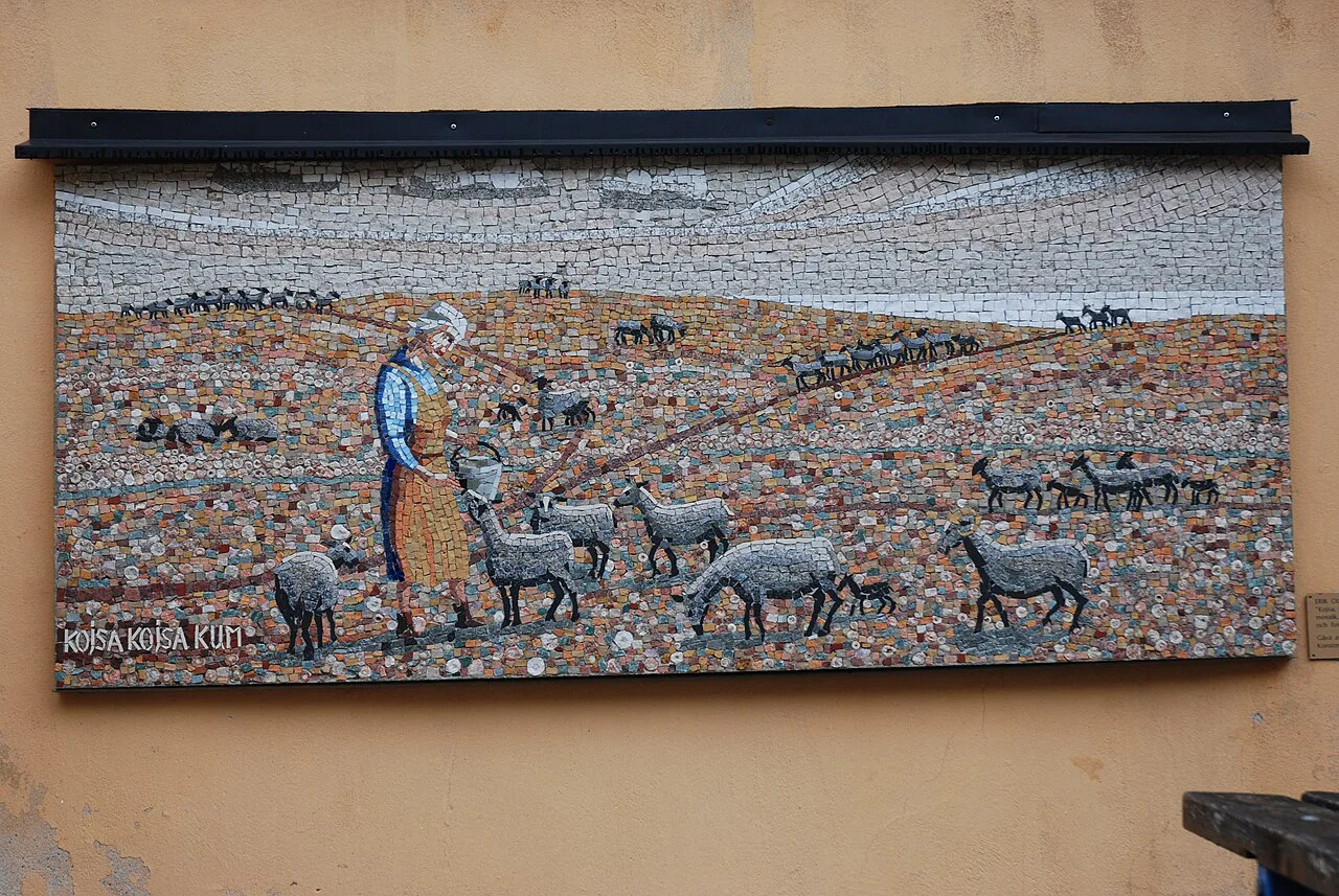 A mosaic artwork outside the Gotland Art Museum, Visby.