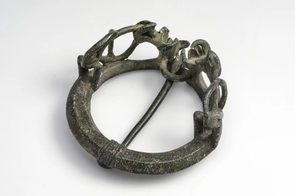 A Viking-age brooch in the Gotland Museum.