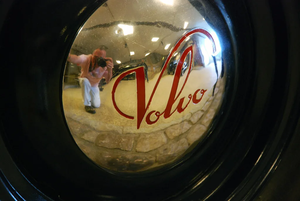A Volvo hubcap in the Gothenburg City Museum.