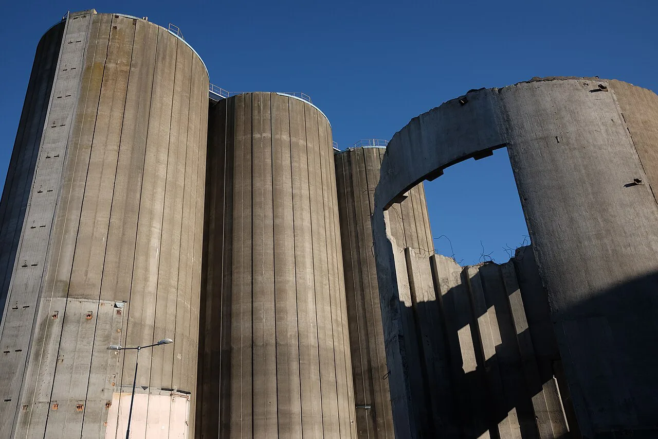 The concrete silos at Limhamn, Malmö.