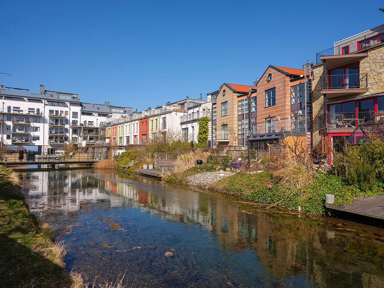 Canal-side housing in Västra Hamnen, Malmö.