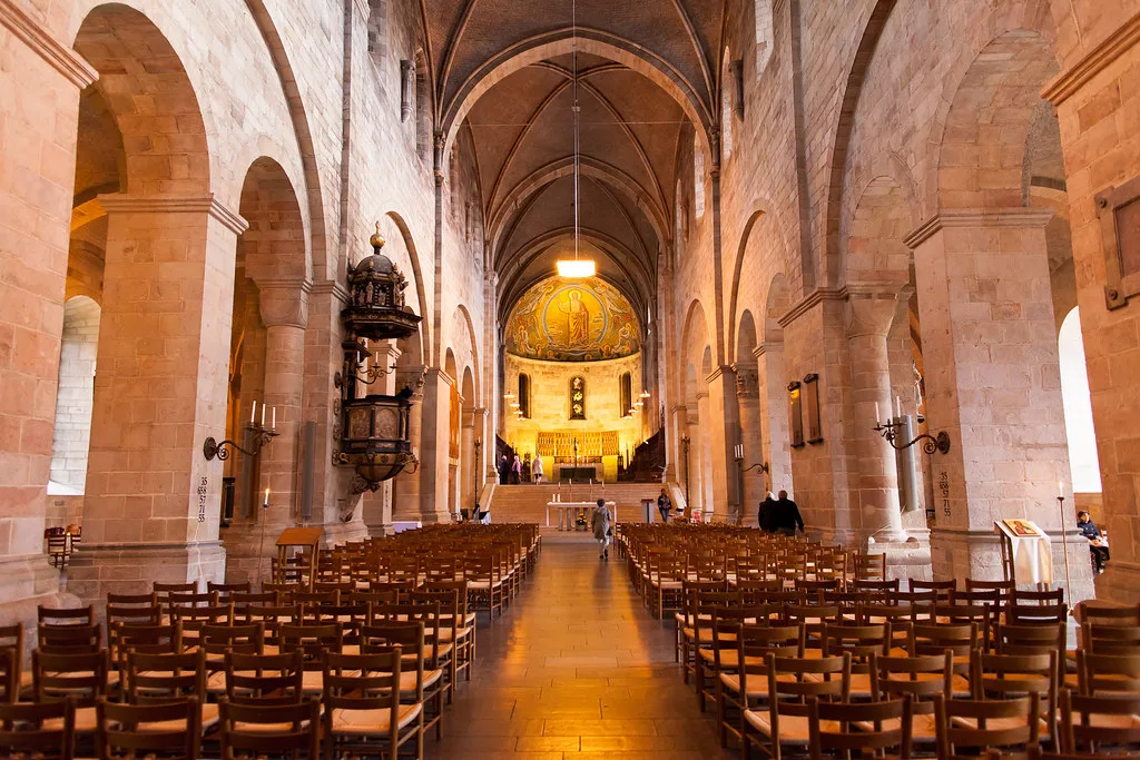 The nave of Lund Cathedral.