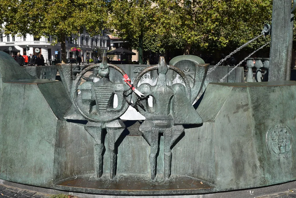 The 1868 fountain on Stortorget, Malmö.