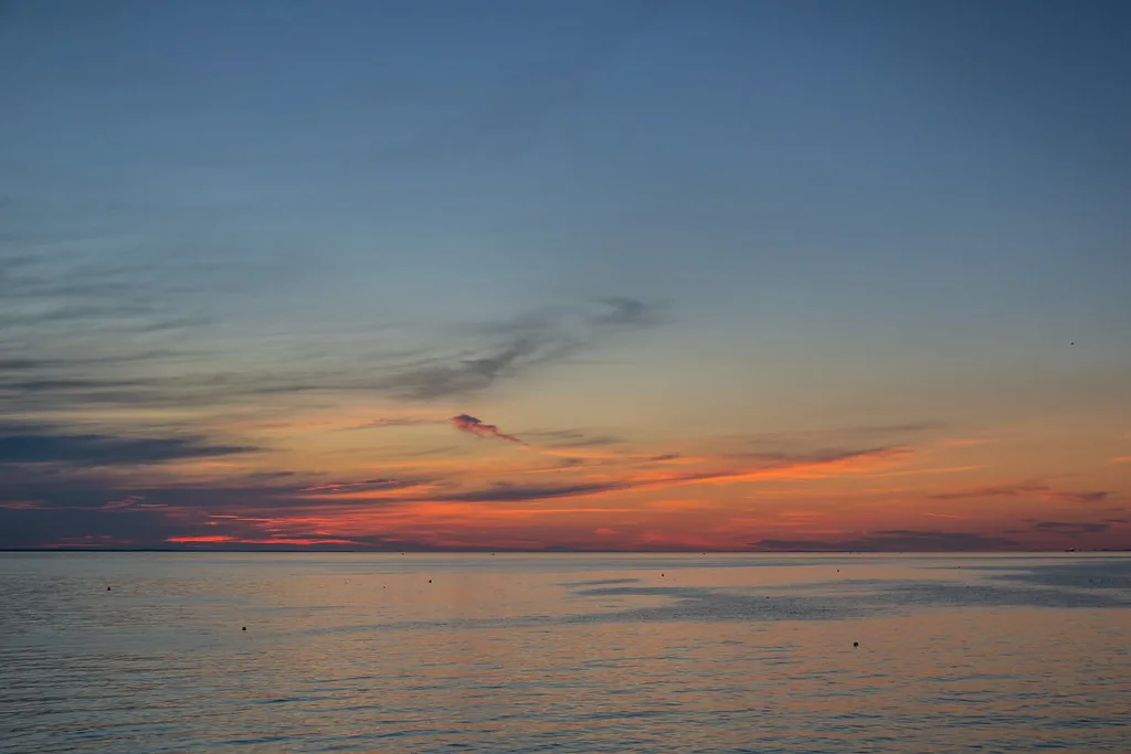 Sunset over the sea at Malmö.