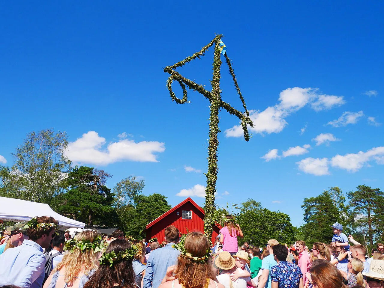 A Midsummer maypole celebration in Sweden.