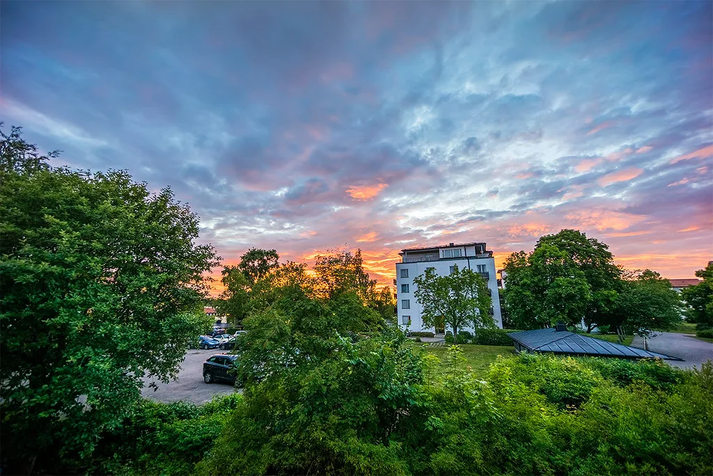 Sunset over Uppsala.