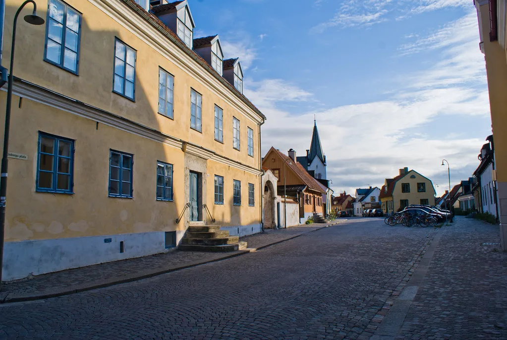 A cobbled street in Visby.