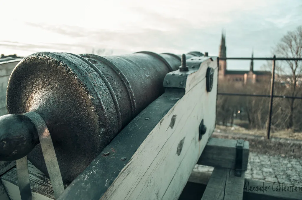 A cannon by Uppsala Castle.