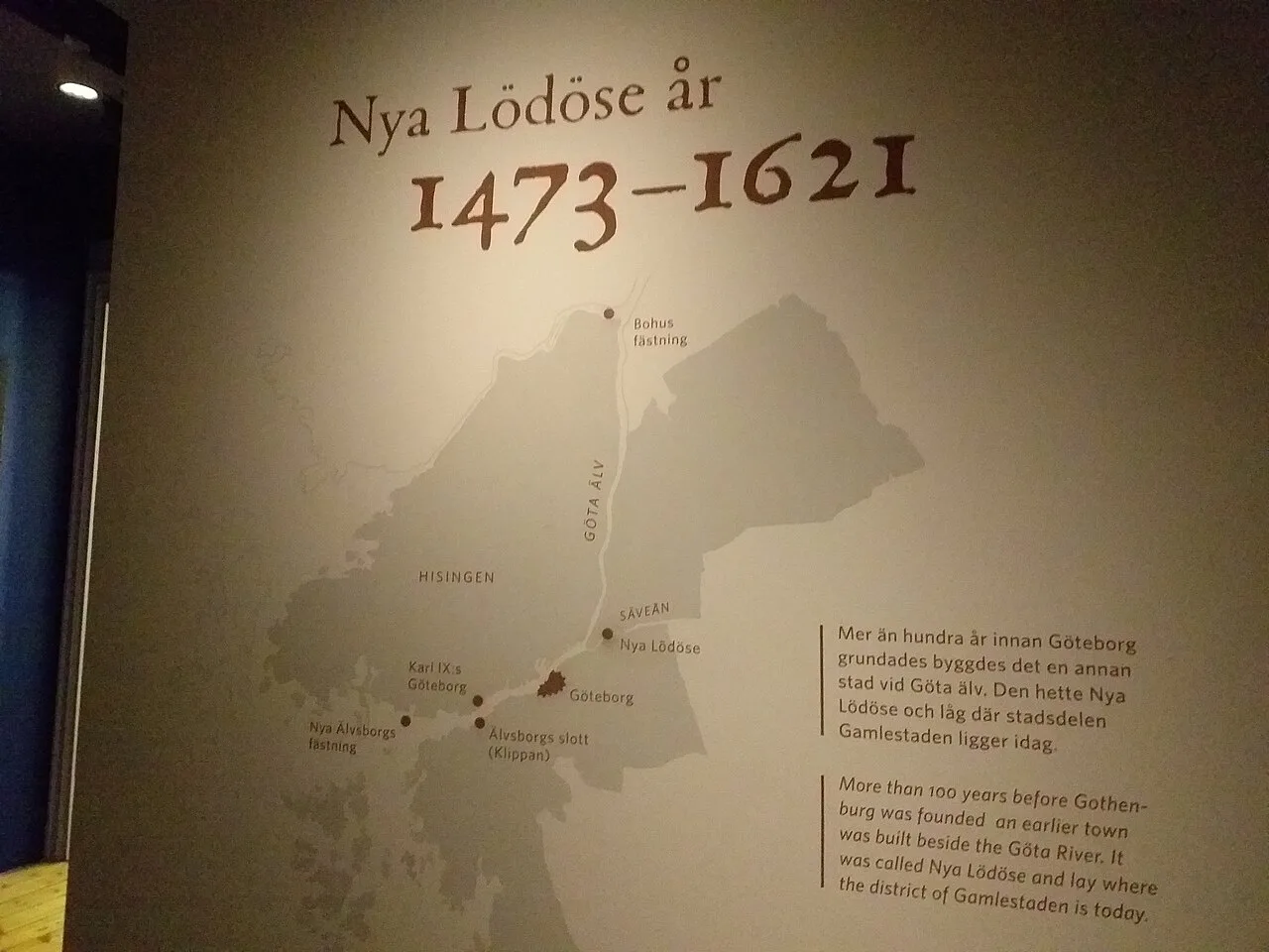 A map of Nya Lödöse in the Gothenburg City Museum.