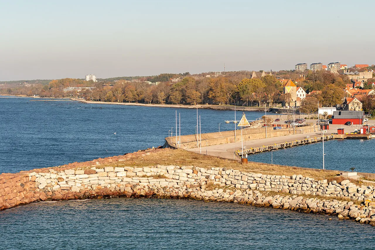 Visby harbour's breakwater.