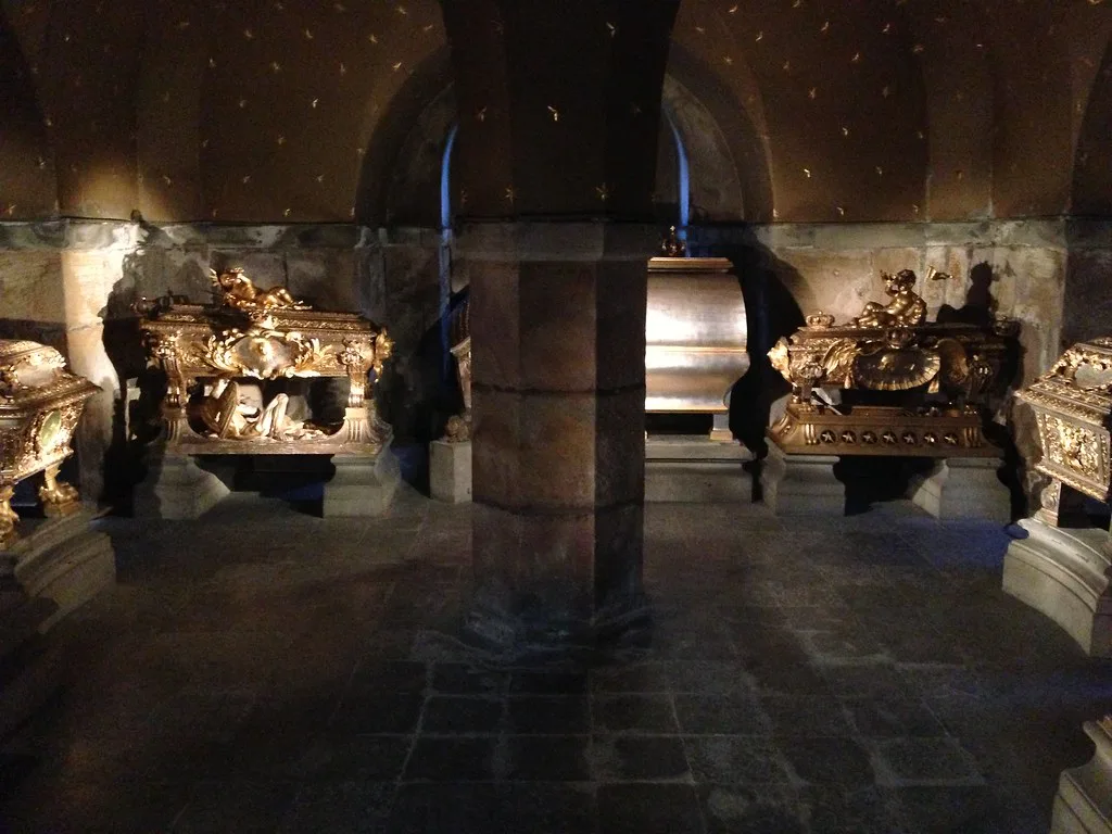 A royal crypt in Riddarholmen Church, Stockholm.