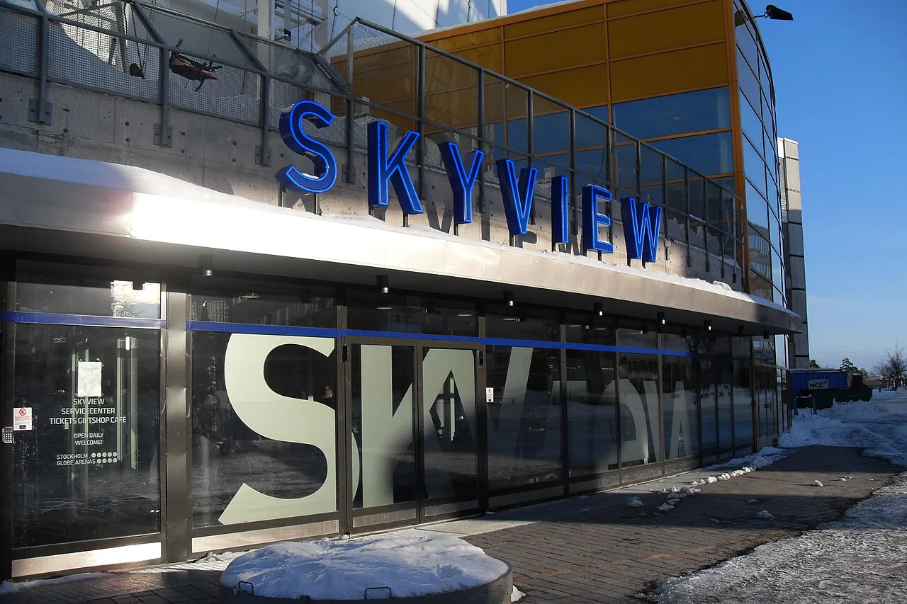 The SkyView entrance at the Avicii Arena, Stockholm.