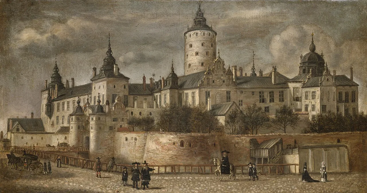 Tre Kronor Castle in a 17th-century painting, Stockholm.