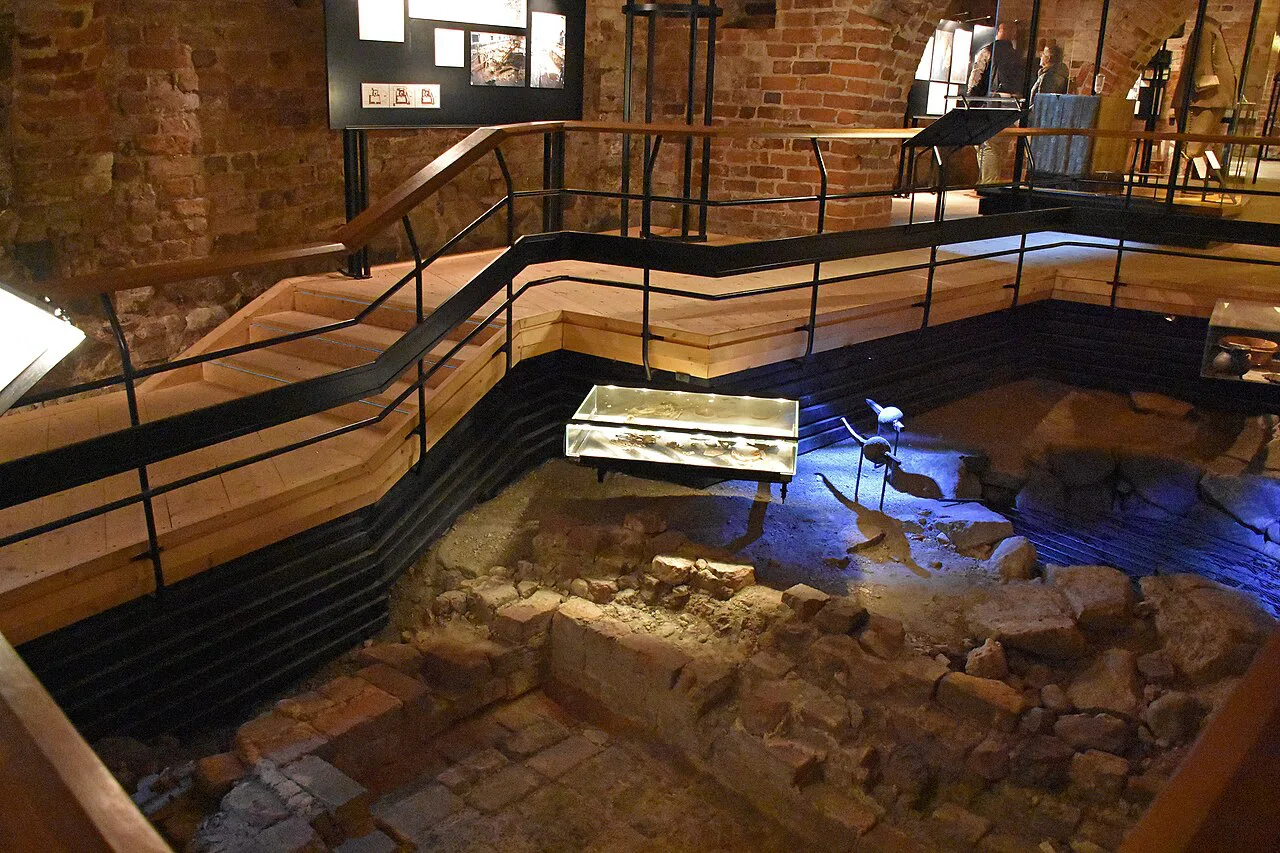 Remains of Tre Kronor Castle in the Museum Tre Kronor, Stockholm.