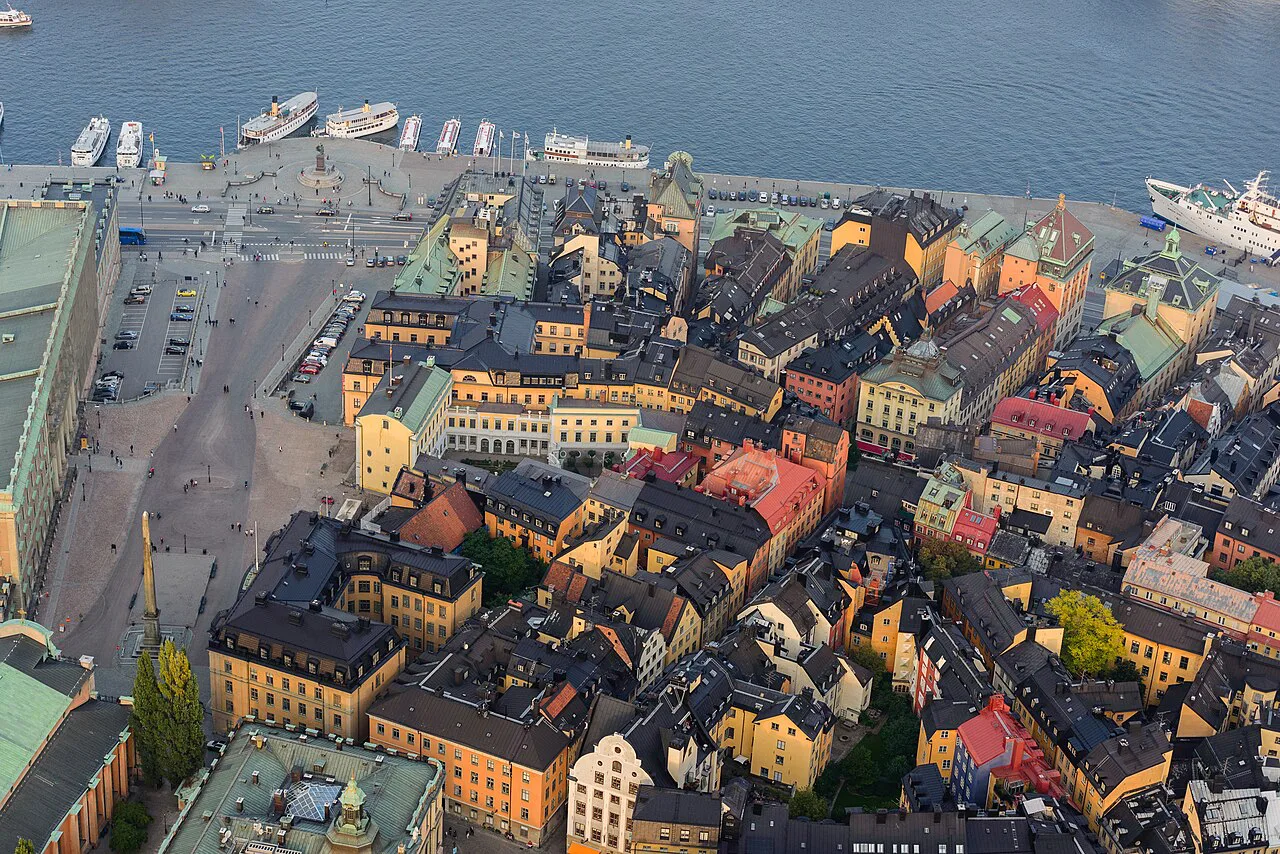 Gamla Stan from the air, Stockholm.