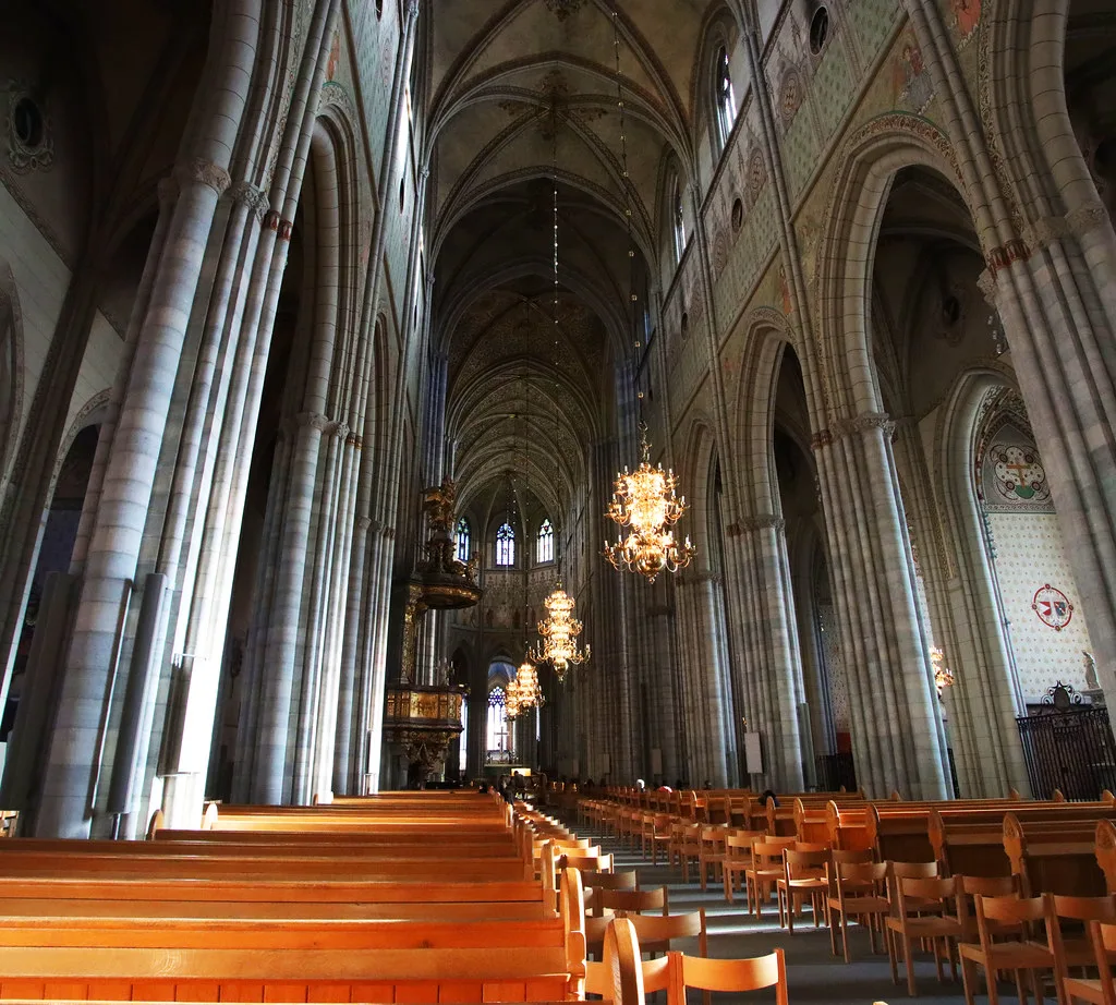 Inside Uppsala Cathedral.