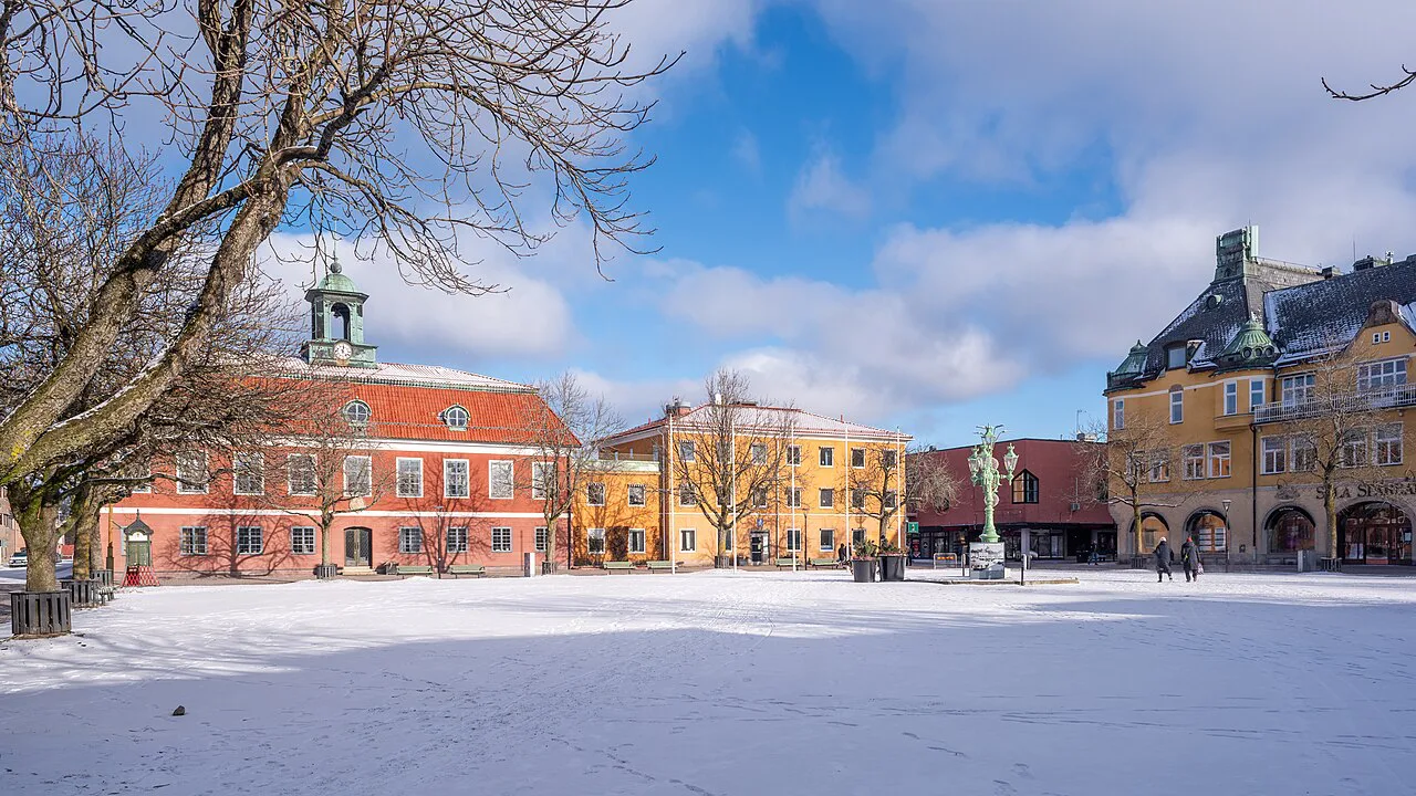 Stora Torget, Uppsala, in winter.