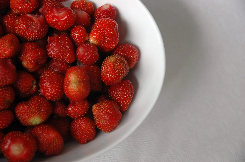 A bowl of Midsummer strawberries.