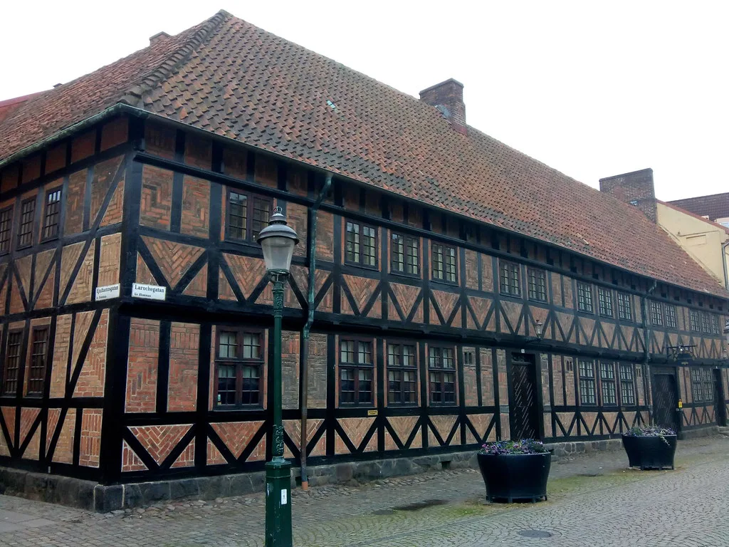 A half-timbered building on Lilla Torg, Malmö.