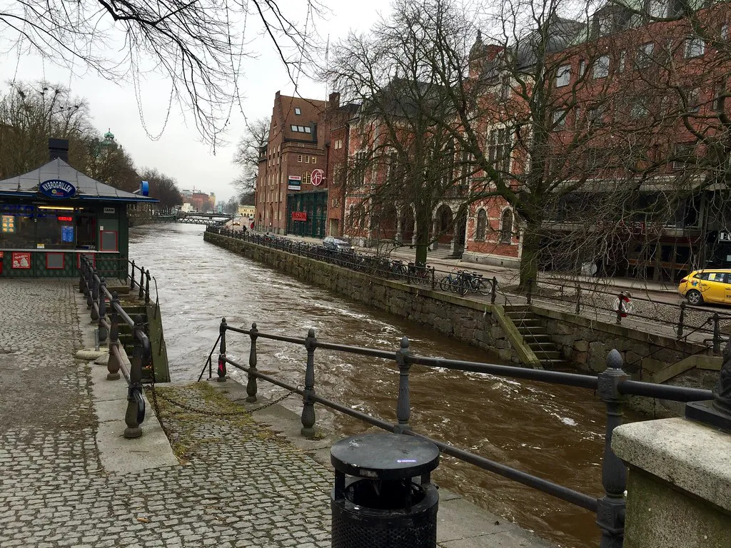 The Fyris river in Uppsala.