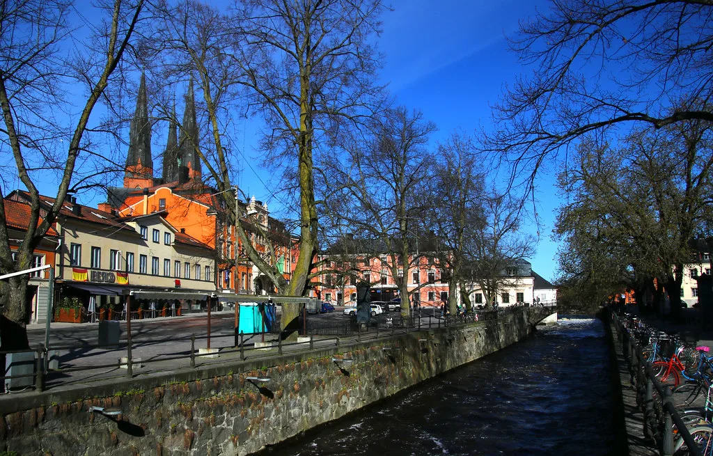 The Fyris river and Uppsala Cathedral.