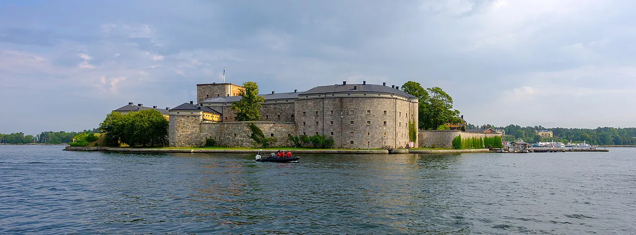 Vaxholm Fortress on its island.