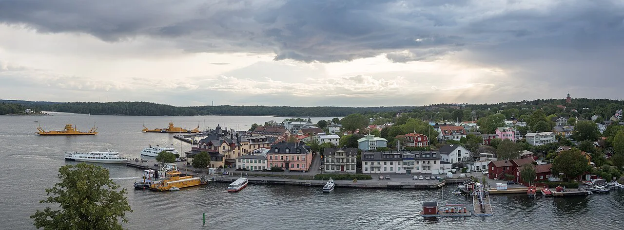 Vaxholm town and harbour.