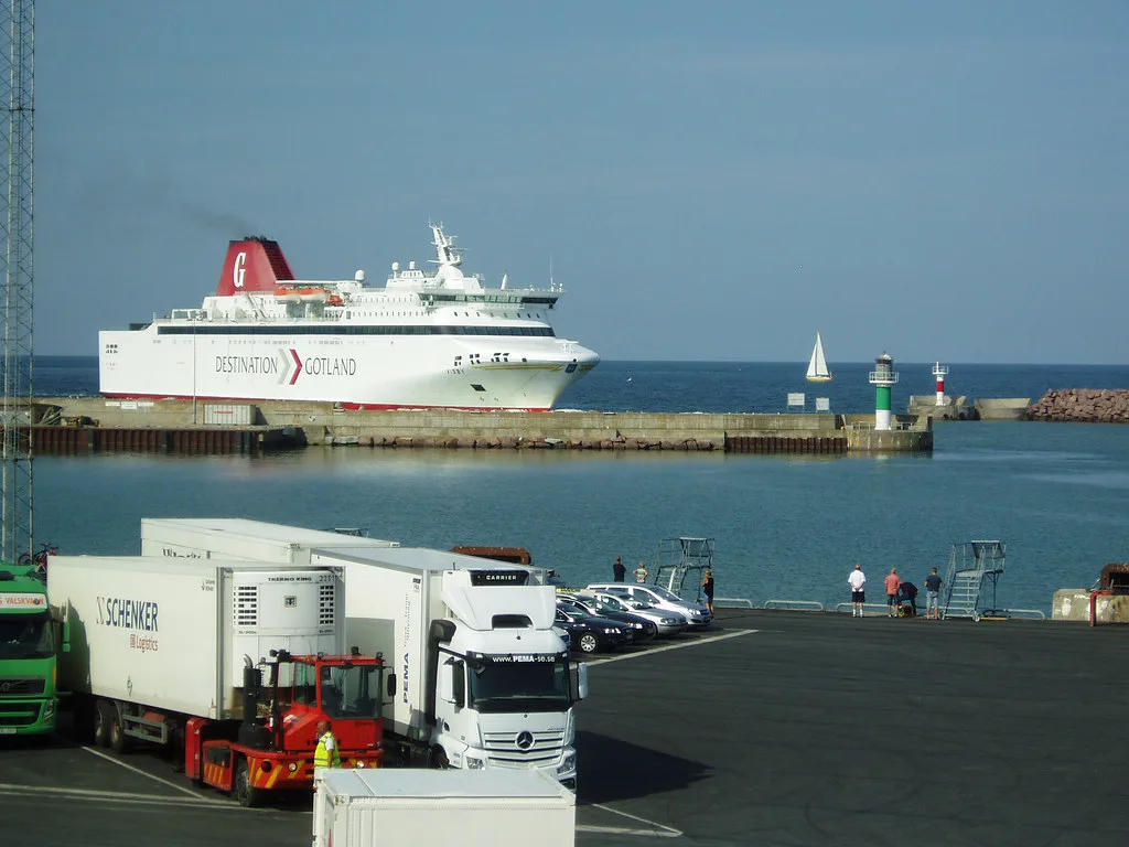 A Gotland ferry in Visby harbour.