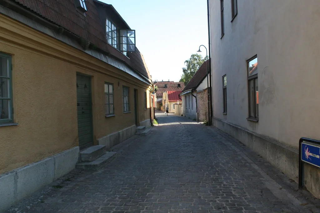 A cobbled lane in Visby.