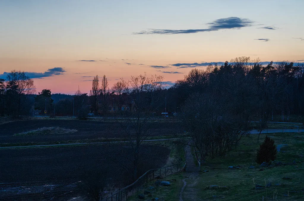Sunset over Uppsala.